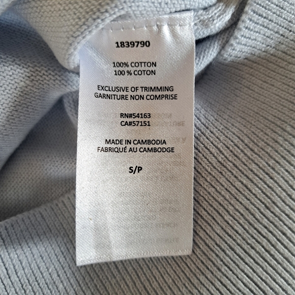 Calvin Klein Jeans V-Neck Sweater Women's Small Pale Blue Cotton Knit Top - Picture 9 of 13